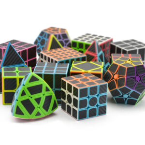 3D Magic Cube Puzzle Carbon Fiber Sticker Cube 2, 3, 4, 5 Order Magic Pyramid Mirror Oblique Strange-shape Magic Cube