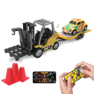 1/64 Scale 2.4G RC Alloy Construction Forklift, Metal Engineering Vehicle Toy
