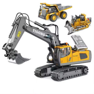 1:20 Scale 2.4G Remote Control Excavator Dump Truck RC Model Car Toy Professional Alloy Plastic Simulation Construction Vehicle for Kid