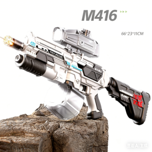 Large Capacity Auto Water Gun with Flashing Lights – Auto/Manual Modes for Kids Summer Outdoor Play.