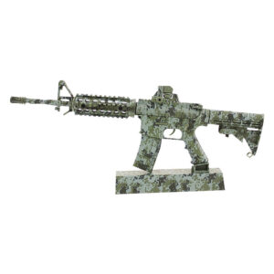 1:3 Scale Mini AR15（Camouflage Green）Toy Metal Gun Model with Alloy Bullets Military Theme Collection Toy Guns