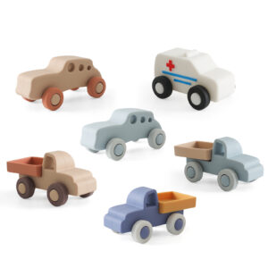 Silicone Montessori Baby Car Toys- Baby Teether Toy Educational Toy
