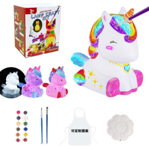 DIY Geometric Cat Lamp Night Light Gifts Painting Kit Paint Your Own Cat Lamp Art Crafts Kit for Kids
