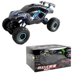2.4G 4WD Rock Climber Cool Light One-click Spray RC USB Cable Fast Driving Indoor-Outdoor Toy for Boys