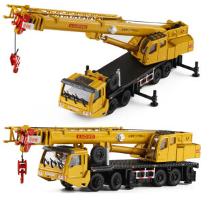 1:50 Scale Heavy Duty Alloy Diecast Engineering Car Model with Truck Hoist Lift Simulated Metal Crane in Boxed Set