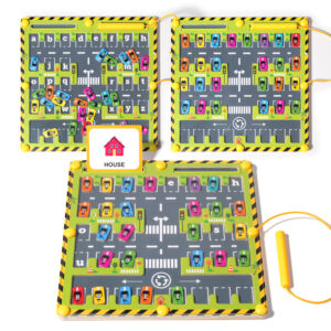 Montessori Magnetic Alphabet Maze Letter Puzzle Wooden Educational Toy Parking Lot Drawing Board Early Learning Activities Gifts