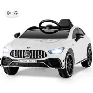 Ride on Car, 12V Licensed Mercedes-Benz Kids’ Electric Vehicles with Parent Remote, Rocking Function, Music & Horn, White