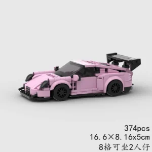 Pink MOC PSC BAOshijie GT Speed Series Luxury Car Carrera Race Car Building Block Assembly Ornament Model Puzzle Kid Toy Gift
