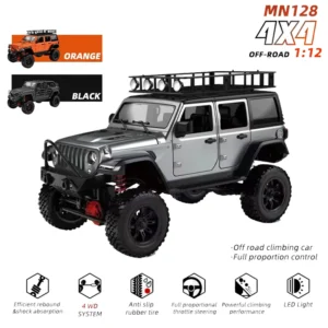 MN128 1/12 RC Car 4WD Jeep Model 2.4G Remote Control LED Light 4X4 Off Road 4WD Climbing RC Truck Electric Toy Car Gift for Boy