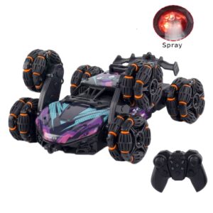 Six Wheel Alloy 4WD Off Road Truck Juguetes Radio RC Stunt Drift Car With Spray Light