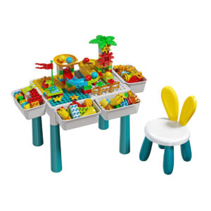 Children's Building Block Multi Function Baby's Learning Table Game Toy Table Chair Large Particle Building Block Table