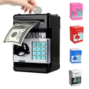 Auto-rolling Money Password Safe Mini Creative Painted ATM Piggy Bank