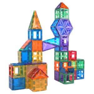 3D Magnetic Building Blocks, 108-piece set, Castle Construction Building Set, Montessori Educational Toy