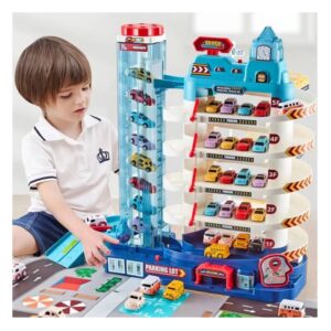 1:64 Scale Electric Multilayer DIY Assembly Plastic Slot Toy Garage Parking System For Kids