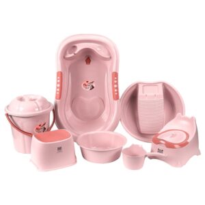 Large Tub Set Thickened Baby Laundry Tub Bath Gift 7 Piece Set Baby Tub