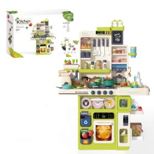 100CM Multifunctional Plastic Big Kitchen Set Toy Pretend Play Real Cooking Set Food Children Kitchen Game Toy for Kids