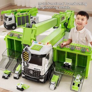 Large Plastic Crane Construction Toy – Transformable & Storageable Lifting Engineering Vehicle for Kids