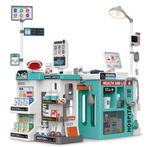 2 in 1 Doctor Medical Station Pretend Play Toy Set with Real Water Sink Clinic Nursing Role Play Game