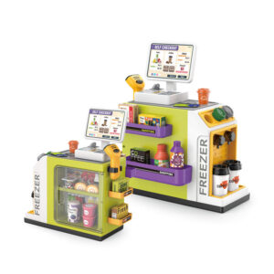 Pretend Play Shopping Cart Supermarket Toys Set for Kids With Light Sound Water